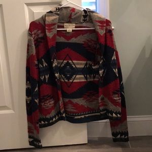 COPY - Blue and red Aztec pattern cardigan